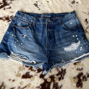 Distressed Denim Shorts